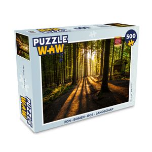 MuchoWow® Puzzle 500 Teile Sonne - Bäume - Wald - Landschaft - Natur - Erwachsene - Rätsel