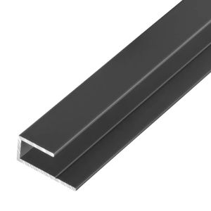 10, S-Polytec® Aluminium U-Profil 6mm Anthrazit RAL 7016 (2 Meter), Alu Abschlussprofil, Aluprofil für Vinyl-Boden und Aluverbundplatten Dibond