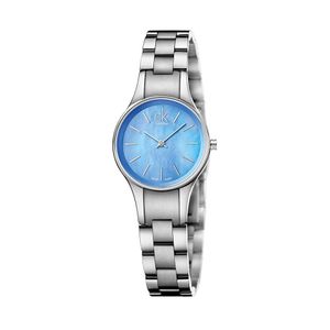 Calvin Klein Damen Designer Armbanduhr K43231, silber-blau, Größe:NOSIZE, Farbe:Grau, Herstellerfarbe:silver,azure