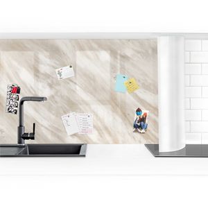 Küchenrückwand - Palissandro Marmor Beige, Größe HxB:80cm x 50cm, Ausführung:Magnetisch Glanz