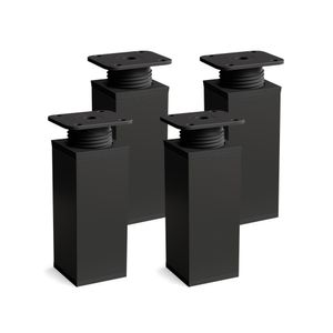 4er Set sossai® moderne Möbelfüße in Schwarzmatt 120mm höhenverstellbar Schrankfüße Sockelfüße