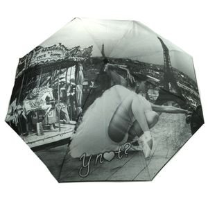Y Not mini Taschenschirm Ballerina City Paris Regenschirm Grau 55547