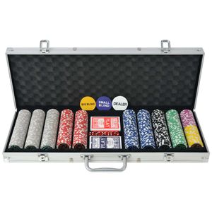 Pokerkoffer/Pokerset mit 500 Laserchips Aluminium "CLORIS"