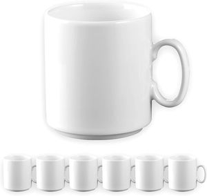 Esmeyer 6 Kaffeebecher DIANE, aus weißem Porzellan stapelbar; Inhalt: 0,28 Liter , 402-316