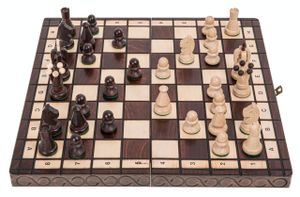 SQUARE - Šachová sada - CLUB MINI - 34 x 34 cm - dřevěné šachy a šachovnice