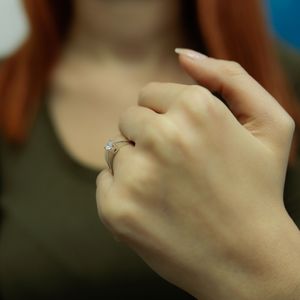 0,28 Carat Solitär Diamantring 14 Karat Weißgold - 50 (15,90 mm)