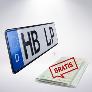 1 Stück 38x11cm Kennzeichen Wunkschkennzeichen DIN- PKW LKW Autokennzeichen Nummernschild 380 x 110mm auch für Fahrradträger,Anhänger und LKW