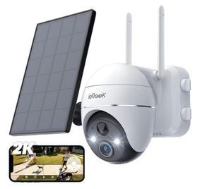 ieGeek Überwachungskamera Außen Kabellos 2K, Solar IP Kamera mit PTZ, WLAN Camera Outdoor ​mit Farbnachtsicht, PIR-Sensor, Sirene und Weißlichtalarm