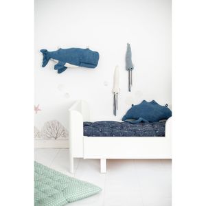 Měkké hračky Háčkované OCÉANO modrá chobotnice velryba rejnok 29 x 84 x 29 cm 4 kusy