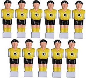 11 Kickerfiguren 16 mm schwarz-gelb Komplett Set