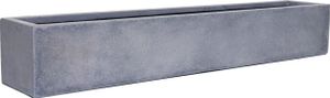 VIVANNO Blumenkasten Fiberglas FLOBO Kasten, Grau Beton-Design - 100x17x15 cm