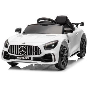Elektroauto Kinderauto Mercedes-Benz AMG Gtr, mit 2,4G Fernbedienung, LED Scheinwerfer, MP3, Hupe und Musik, weiß