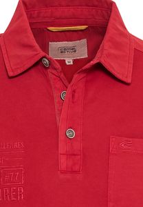 camel active Herren Polo-Shirt Piquee mit Brusttasche, 409473 3P25 40, bright red Mittelrot 3XL
