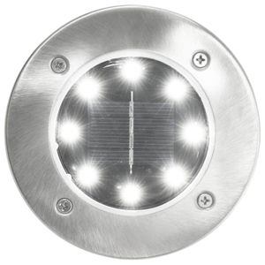 Hommie®  Solar-Bodenleuchten 8er Set LED-Leuchtmittel Weiß