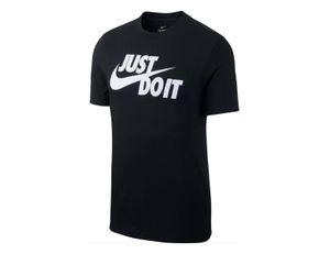 Nike Herren Sport-Freizeit-Fitness-T-Shirt NIKE NSW TEE JUST DO IT schwarz weiß, Größe:XXL
