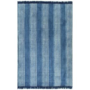 anlund Kelim-Teppich Baumwolle 120x180 cm mit Muster Blau
