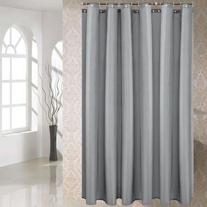 Duschvorhang Wasserdichte, schimmel- und schimmelresistente Vollfarbige Vorhangauskleidung für Badezimmer mit Haken, 180×200cm, Hellgrau