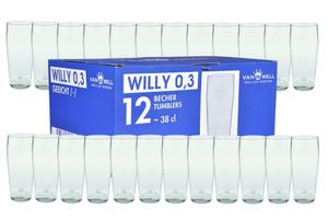 24er Set Bierglas Willibecher 0,3L geeicht Biergläser Tumbler perfekt geeignet für Gastronomie