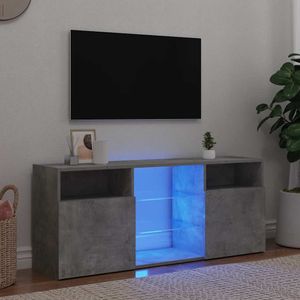 vidaXL TV-Schrank mit LED-Leuchten Betongrau 120x30x50 cm