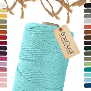 Makramee Garn · Cyan 3mm x 200m · 3mm oder 5mm · viele Farben · Baumwollkordel · Baumwollgarn · DIY Bastelkordel · Kordelband