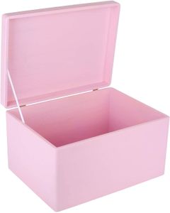Creative Deco XXL Rosa Große Holzkiste Aufbewahrungsbox Spielzeug | 40 x 30 x 24 cm (+/- 1 cm) | Mit Deckel zum Dekorieren Aufbewahren | Ohne Griffe | Perfekt für Dokumente, Wertsachen und Werkzeuge