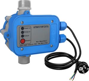 UISEBRT Pumpensteuerung Mit Kabel Pumpen Tiefbrunnen Pumpenschalter Max.10 bar Druckwächter Mit Baranzeige konstanten Hauswasserwerk Blau Tippe A