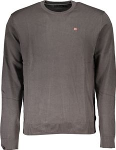 Herren Grauer Pullover: Langarm, Regular Fit, Rundhals & Stickerei, Größe: 2XL Farbe: Grigio
