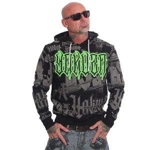 Yakuza Herren  Metal System Hoodie KapuzenPullover Sweater HOB 20012, Grösse:S, Farbe:Schwarz