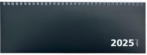 2025 ADINA Tischquerkalender 1W/1S  schwarz Kartondeckel Schreibtischkalender Tischkalender 30x10cm
