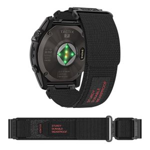 INF Nylonowy pasek sportowy na rzep do zegarka Garmin Czarny 26 mm