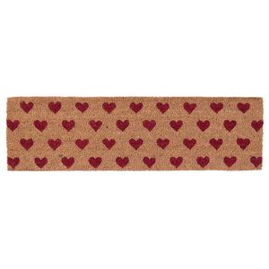 Clayre & Eef Türmatte 75x22 cm Rot Gummikokosfaser Rechteck Herz