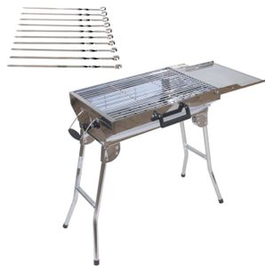 Edelstahl Koffergrill Aladdin Portabler Mangal + 20 Spiesse 43cm