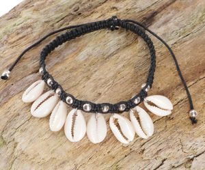 Perlenarmband/Fußkettchen Kauri Schnecke, Makramee, Muschel Armband - Modell 1, Mehrfarbig, Armreifen & Armbänder Modeschmuck
