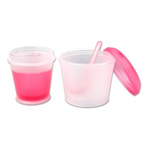 Schramm® Joghurtbecher 7 Farben to go Müsli-to-Go Müslibecher mit integriertem Kühlfach und Löffel Müslischale Joghurt Becher Müslibehälter Joghurtbehälter für unterwegs , Farbe:pink