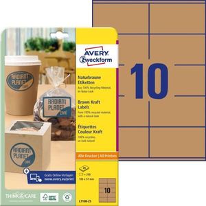 AVERY Zweckform Natural Brown Etikety 105 x 57 mm 250 Etikety