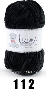 LEAMI Chenille Soft UNI 112 schwarz