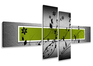 160 x 70 cm Bild auf Leinwand abstrakt grau grün 6534-VKF deutsche Marke und Lager  -   fertig gerahmt , exklusive Markenware von Visario