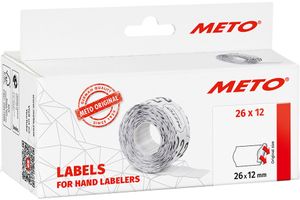 METO Etiketten für Preisauszeichner 26 x 12 mm weiß 6 Rollen à 1.000 Etiketten