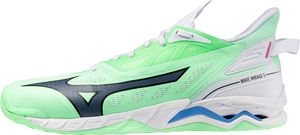 MIZUNOWAVE MIRAGE 5, Neo Mint/Black/Frontier Blue, 44.0