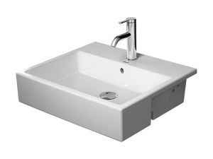 Duravit Halbeinbauwaschtisch VERO AIR mit Überlauf, Hahnlochbank, 550 x 470 mm ohne Hahnloch weiß