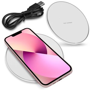 Qi Wireless Schnell Ladestation Apple iPhone 13 Serie 15W 10W Induktiver Charger, Farbe:Weiss, Smartphone:Apple iPhone 13