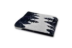 Jilda-Tex Wohndecke "Blue Forest" Decke Kuscheldecke Luxusdecke Tagesdecke Weihnachtsdecke Baumwolldecke
