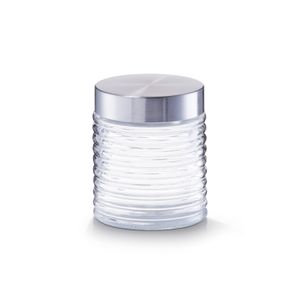 Zeller Vorratsglas "gerillt", 650 ml, Edelstahldeckel Ø10,5x12,5
