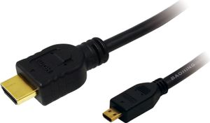 LogiLink HDMI-Kabel Ethernet A -> micro D St/St  1.00m bk