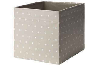 Dröna Ikea beige PUNKTE Box für Regal Kallax Aufbewahrung Kiste 33x38x3