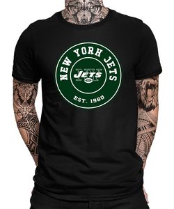 New York Jets - American Football NFL Super Bowl Herren T-Shirt, Schwarz, L, Vorne