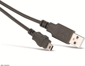 Goobay 93623 Kábel USB 2.0 Hi-Speed, čierny, 1,5 m - konektor USB 2.0 (typ A) > mini konektor USB 2.0 (typ B, 5-pinový)