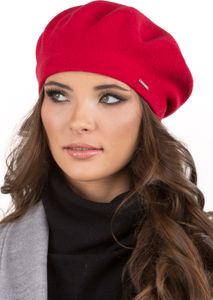 Vivisence Elegante Damen Baskenmütze - Warme und Gemütliche Mütze Damen Stilvolle Wintermütze für Frauen - Strickmützen klassisch herbst - Rot