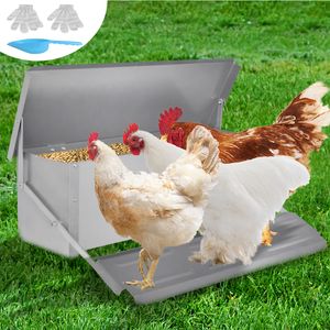 UISEBRT Automatischer Futterautomat 10KG Geflügel-Futterspender Hühner Hühnerfutterautomat Futtertröge Futterautomaten mit Wasserfest Deckel  Rattensicher Füßen für Enten Hühner