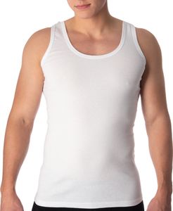 Black Snake® Herren Unterhemd 2er Set Seamless Tank Top Feinripp Achselshirt - Weiß - 6/L